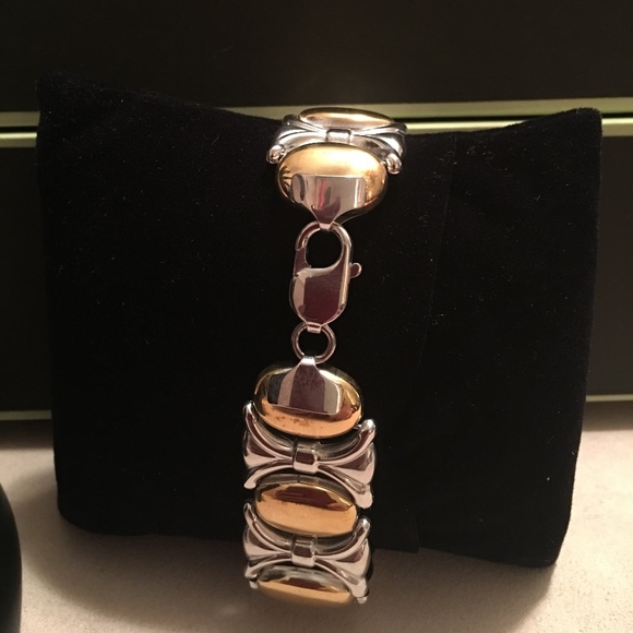 NEW STERLING SILVER WITH 18K GOLD OVERLAY BRACELET - Picture 5 of 8